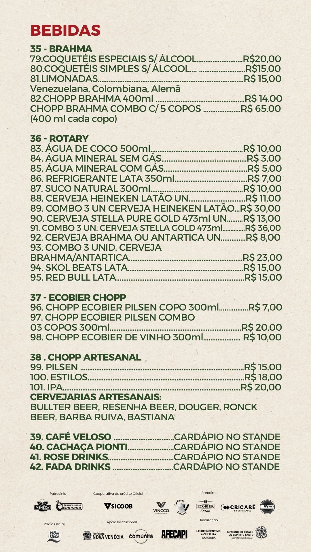 Cardápio