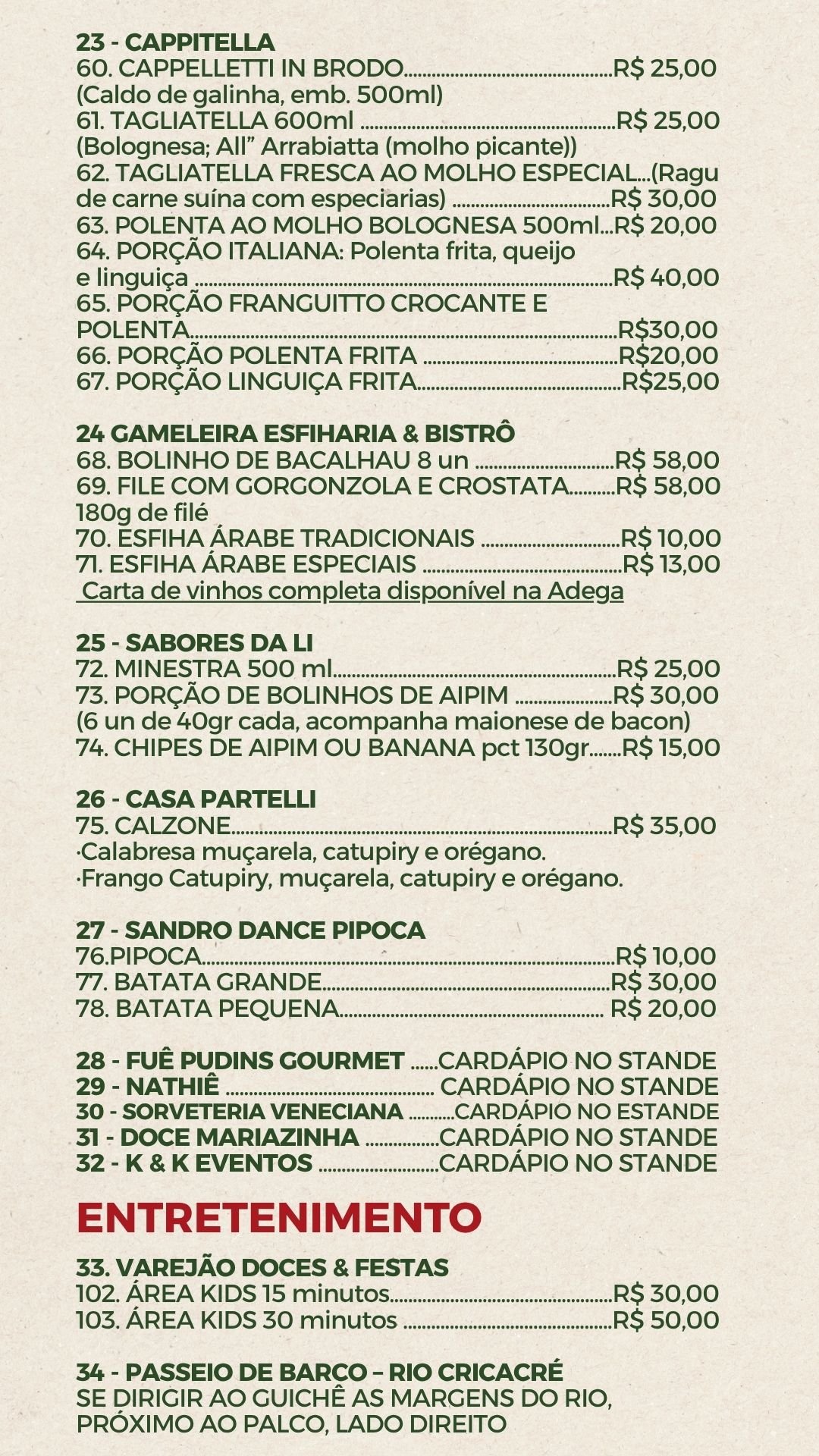 Cardápio